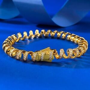 Bling Phone Cord Gold Spiral Luxe Trending Bracelet